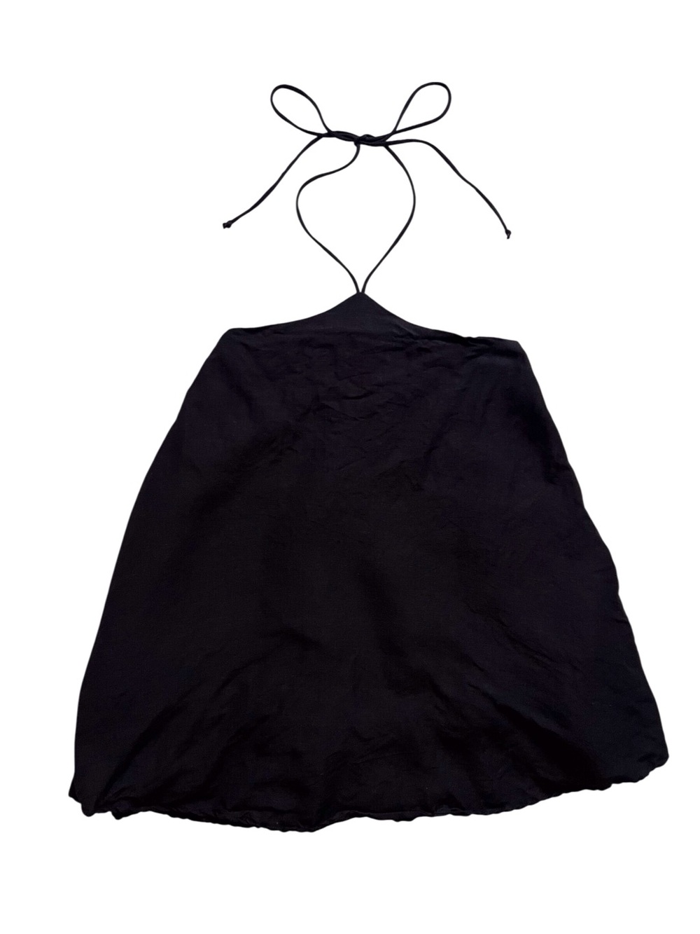 Nyland Adorn Black Mini Halter Romper A-Line Linen Blend Neutral Coastal Medium